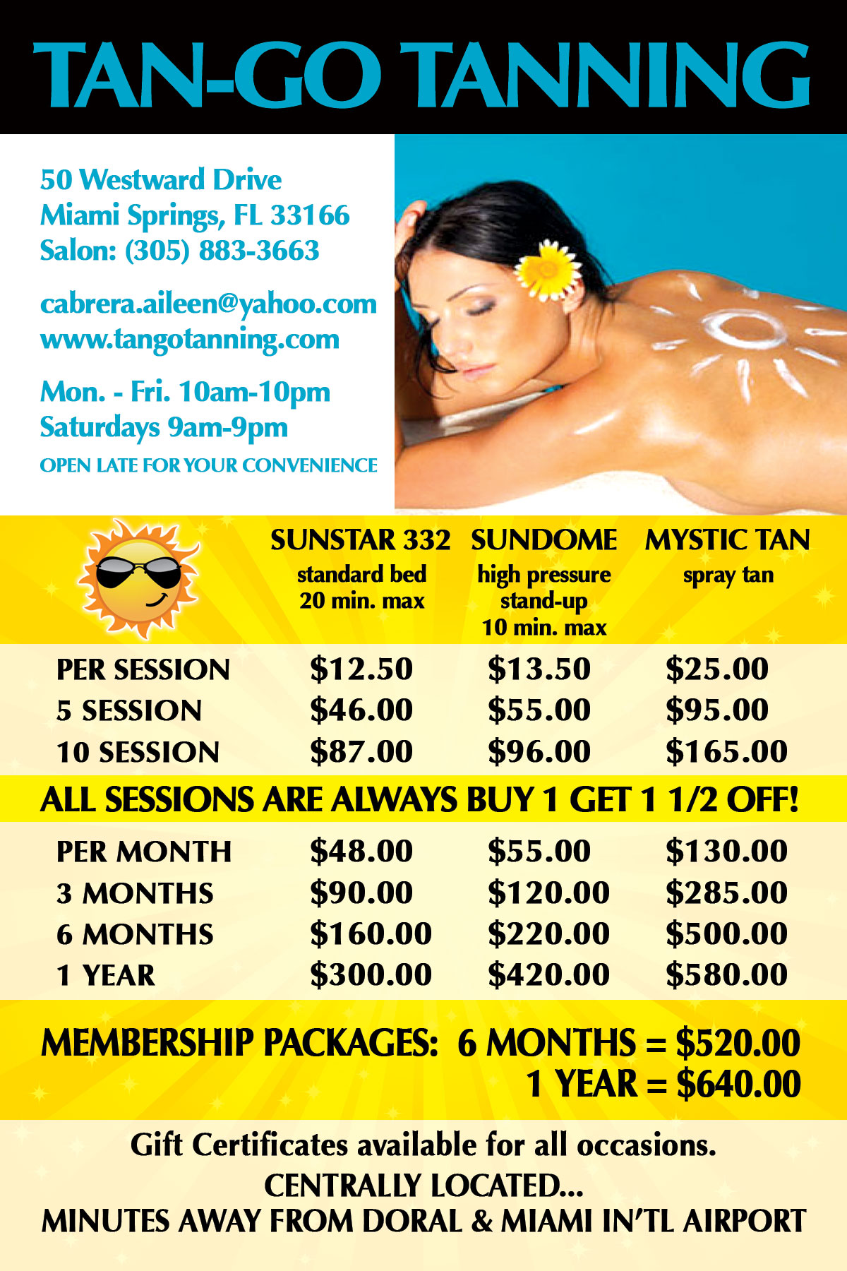 Flyers for Tanning Salons