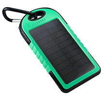 Solar Powerbank with 5,000mAh Capacity Custom Screen Printed in One Color on A Colored Powerbank of Your Choice.