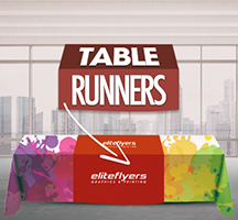Table Runners Dye Sublimination Printed in Full Color on Premium 9oz Polyesther Farbic.
