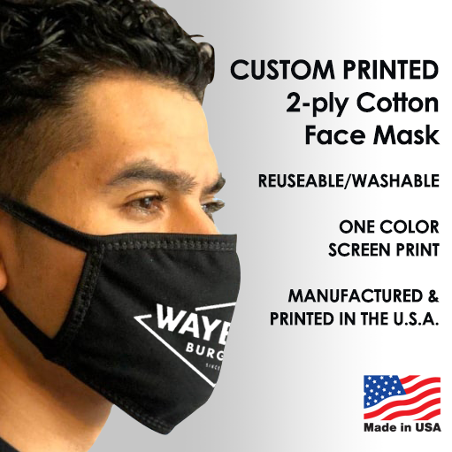 2-Ply Cotton Face Mask Custom Printed